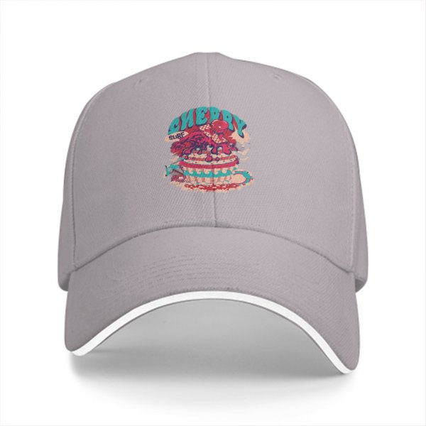 Black Baseball Cap With Cherry Surf Dessert Graphic Print