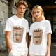 Olive Green T-Shirt With Coffee Cup Graphic Print