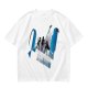 Olive Graphic T-Shirt With Futuristic Silhouette Figures Print