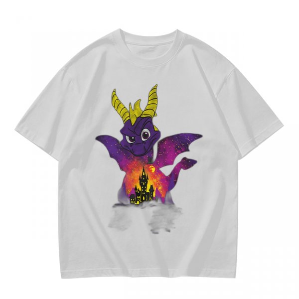 Olive T-Shirt Featuring Spyro The Dragon With Castle Galaxy Artwork