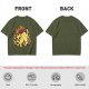 Olive T-Shirt With Super Saiyan Style Electric Cat Graphic