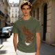 Olive T-Shirt With Coffee Wolf Steam Graphic Print