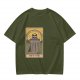 Olive T-Shirt With Raccoon Trash Tarot Card Graphic