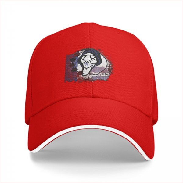Black Baseball Cap With Ghost 1996 Graphic Print