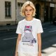 Olive T-shirt with Cute Raccoon Wearing Red Bow Graphic