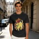 Olive T-Shirt With Super Saiyan Style Electric Cat Graphic