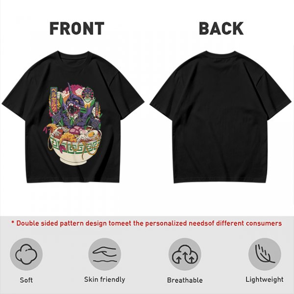 Anime Mecha Robot Ramen Bowl Graphic T-Shirt