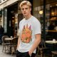 Sleeping Dinosaur Surrounded by Food Slices Graphic T-Shirt