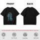 Olive T-shirt with Anime Water Bender Warrior Graphic Print