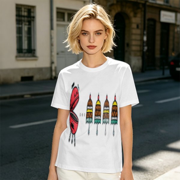 Olive T-Shirt With Cartoon Grill And Skewers Print