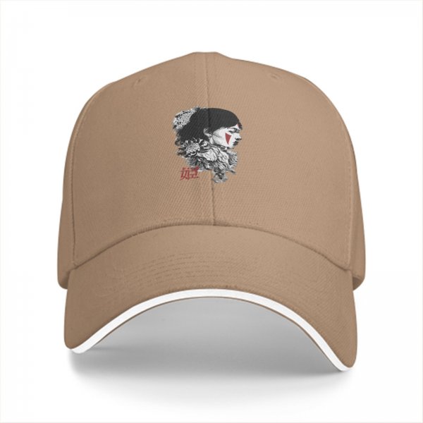 Black baseball cap with warrior woman profile graphic