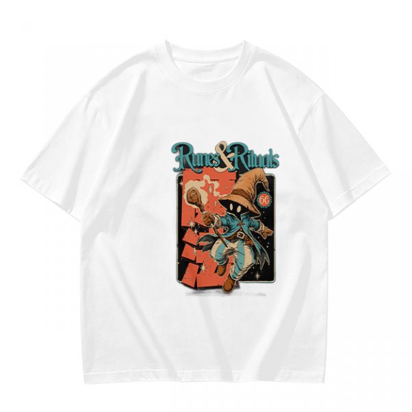 Olive Green T-Shirt With Runes & Rituals Wizard Graphic