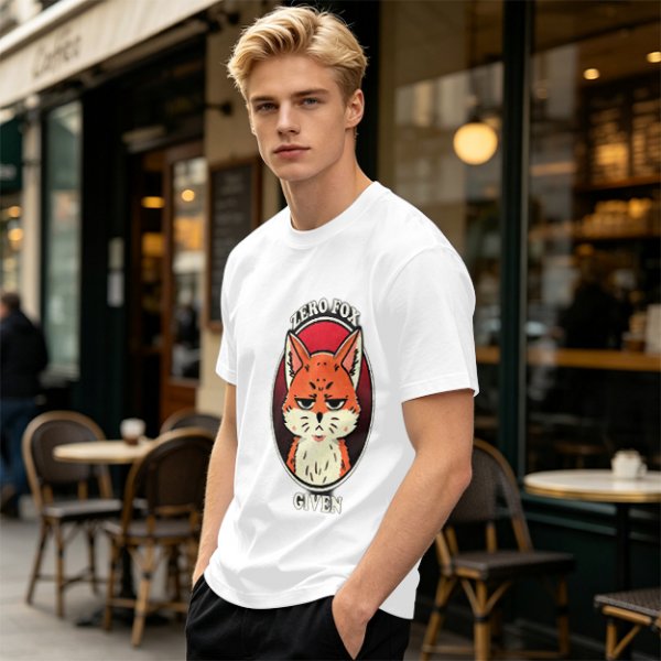 Olive T-Shirt With Zero Fox Given Grumpy Fox Graphic Print