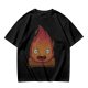 Olive T-Shirt With Cute Calcifer Fire Demon Print
