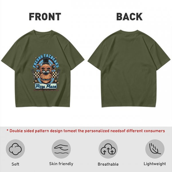Freddy Fazbear's Pizza Place Graphic Olive T-Shirt