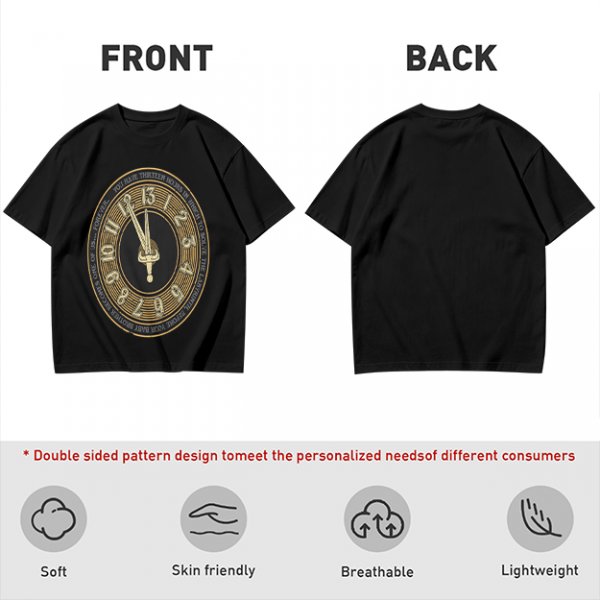 Olive T-Shirt With Thirteen Hour Clock Design