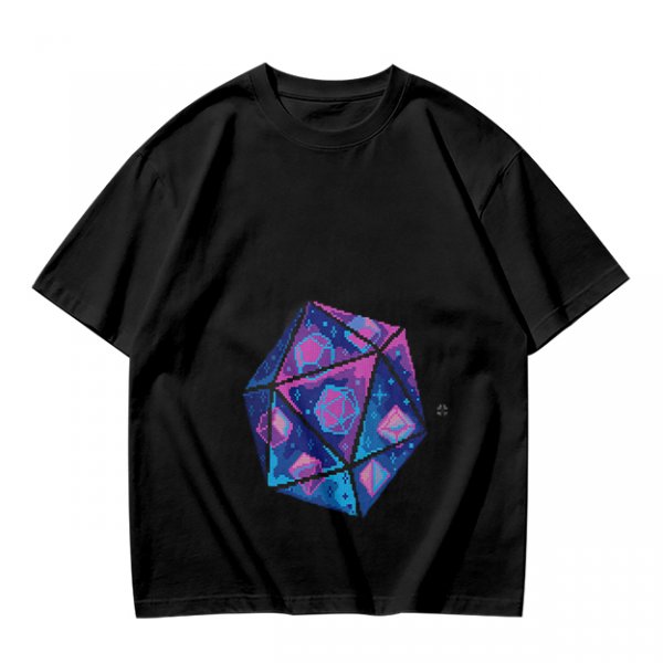 Olive T-Shirt With Galaxy D20 Dice Graphic