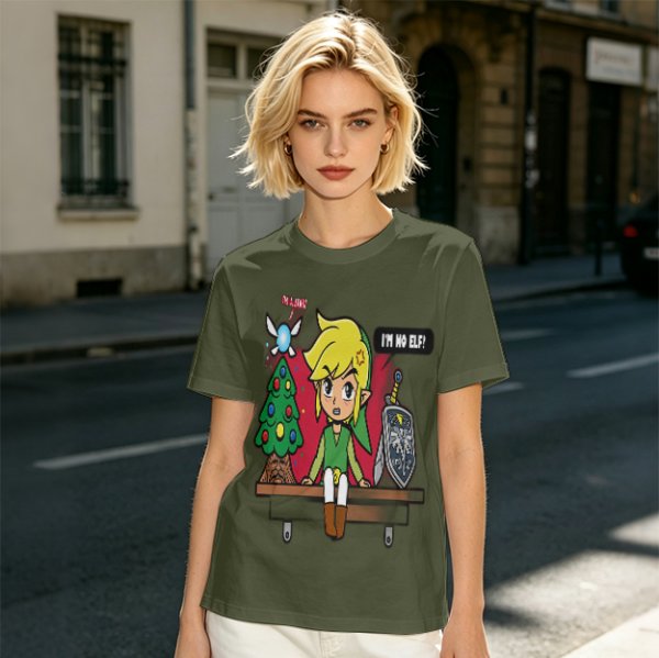 Zelda Christmas I'm No Elf Funny Graphic T-Shirt Design