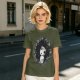 Olive T-Shirt with Kodama Forest Spirit Floral Wreath Print