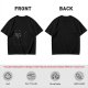 Oversized Army Green T-Shirt With Surprised Black Cat Graphic