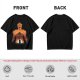 Olive T-Shirt With Giant Fire Warrior Silhouette And Small Knight Print