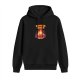 Black hoodie with Calcifer graphic and emotional support text