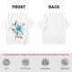 Olive Green T-Shirt with Watercolor Blue Lily Flower Print