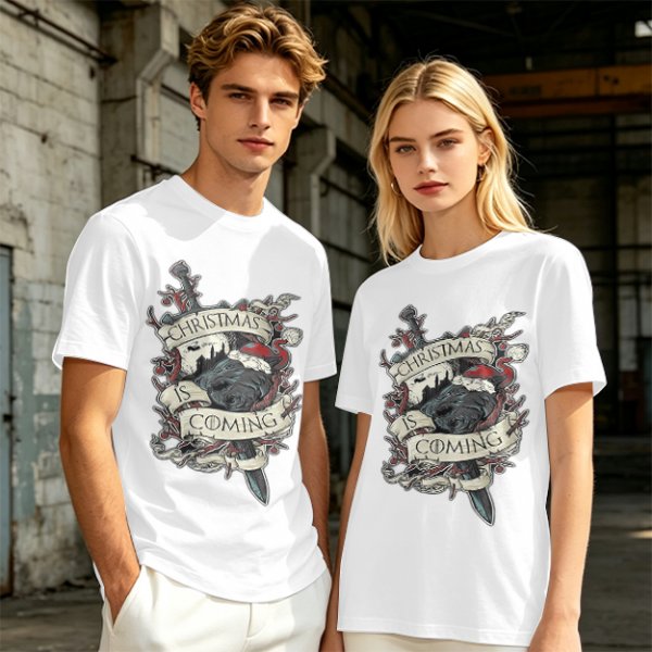 Christmas Is Coming Graphic Tee With Dark Fantasy Artwork