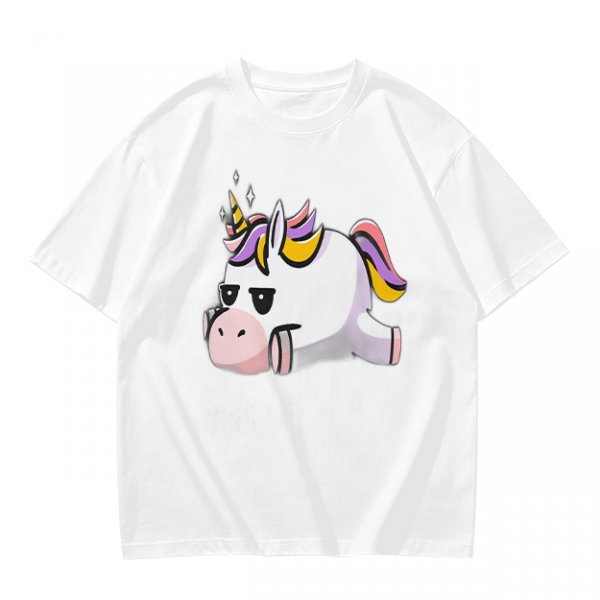 Olive T-Shirt With Grumpy Unicorn Graphic Print