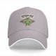 Black baseball cap with 'Working On My Core' fitness apple graphic