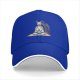 Black Baseball Cap With Meditating Llama Rainbow Print