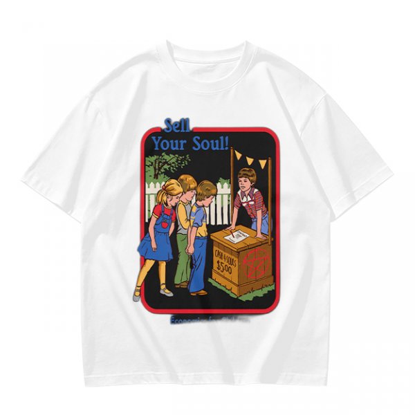 Olive graphic t-shirt with 'Sell Your Soul' kids stand print