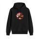 Black hoodie with cute fiery fantasy creature graphic print