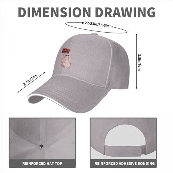 Black baseball cap with a ghost holding a 'Be Paranormal' sign