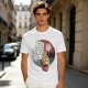 Olive T-Shirt With Hand Holding Bill Of Monthly Expenses Art