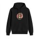 Black Hoodie With Cute Hipster Cat Graphic Print