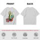 Olive T-Shirt with Cartoon Avocado Globe Travel Print