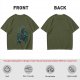 Olive T-shirt with Dark Fantasy Spirit Creature Graphic