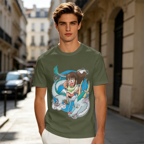 Spirited Away Chibi Haku and Chihiro Graphic T-Shirt