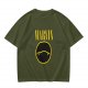 Olive T-Shirt with Marvin Text and Simple Face Graphic