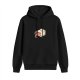 Black Hoodie With Cute Cartoon Toad Print
