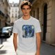 Olive T-Shirt with Starry Night Style Cat Graphic Print
