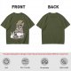 Olive T-Shirt With Cute Totoro And Soot Sprite Anime Print