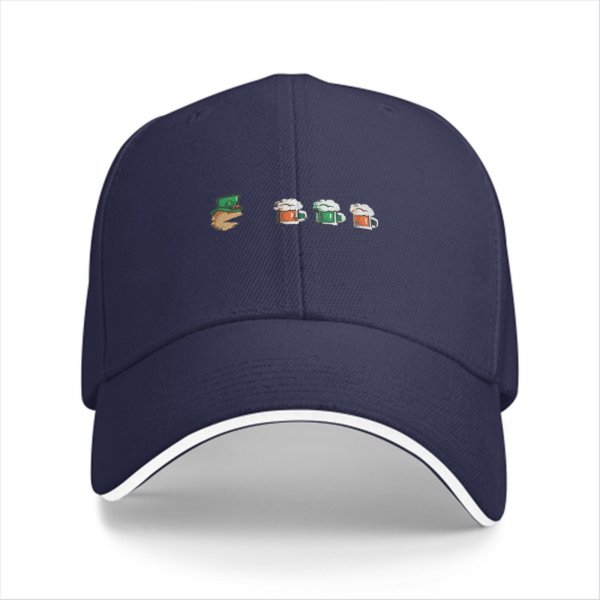Black Baseball Cap With Leprechaun And Beer Mugs For St. Patrick's Day