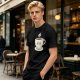 Olive Green T-Shirt With Cute Smiling Steaming Coffee Cup Print