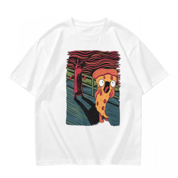 Olive T-Shirt With Funny Pizza Slice Scream Art Print