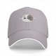 Black baseball cap with cute split moon cartoon design