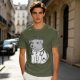 Olive T-shirt with Trust Me Doctor Dog Graphic Print