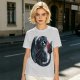 Olive T-shirt with cute starry night dragon graphic