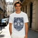 Olive T-shirt with Straw Hat Pirates Wanted Pirate Emblem Print